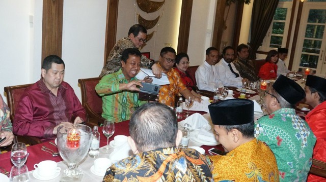 Suasana pertemuan koalisi Jokowi di Plataran, Menteng, Jakarta, Kamis (9/8/2018). (Foto: Nugroho Sejati/kumparan)