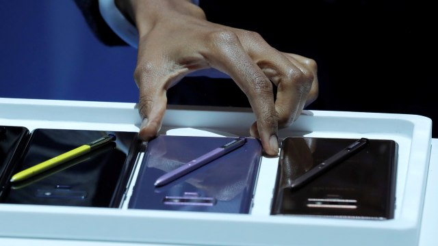 Samsung Galaxy Note 9 dan S Pen terbaru. (Foto: REUTERS/Lucas Jackson)