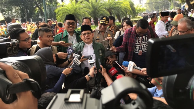Cak Imin tiba di area Gedung KPU, Jakarta, Jumat (10/8/2018). (Foto: Cornelius Bintang/kumparan)