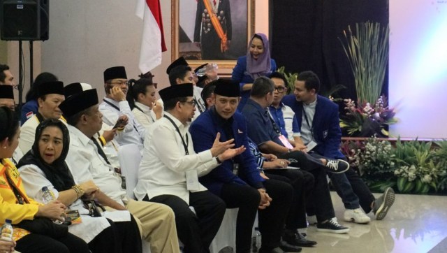 Agus Harimurti Yudhoyono menghadiri pendaftaran Prabowo Subianto dan Sandiaga Uno sebagai capres-cawapres di KPU, Jumat (10/8/2018). (Foto: Nugroho Sejati/kumparan)