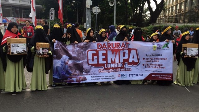 Komunitas Hafidz Qur'an Gelar Aksi Dana untuk Korban Gempa Lombok (Foto: Rafyq Panjaitan/kumparan)