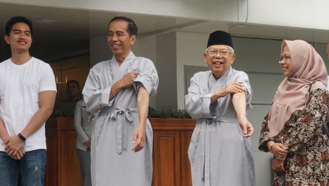 Jokowi dan Ma'ruf Amin di RSPAD Gatot Soebroto, Jakarta, Minggu (12/08/2018). (Foto: Irfan Adi Saputra/kumparan)