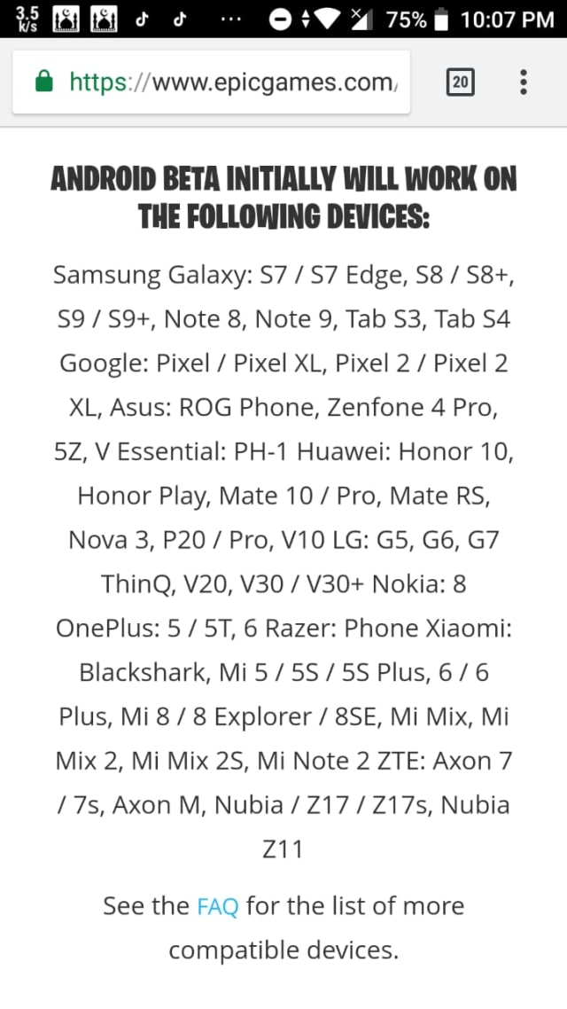 Daftar smartphone yang bisa instal Fortnite versi Beta. (Foto: Bianda Ludwianto/kumparan)