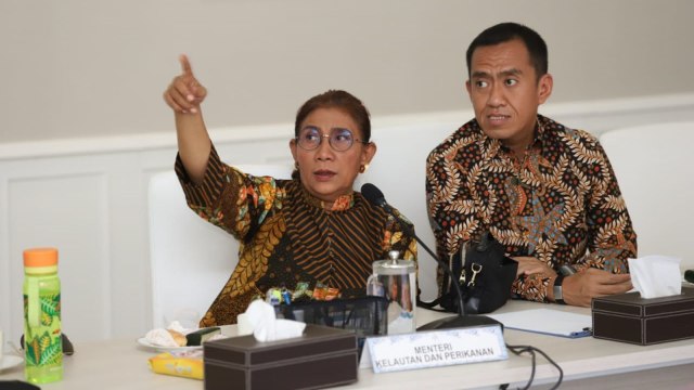 Menteri KKP, Susi Pudjiastuti, dalam acara konferensi pers Gerakan Pandu Laut di Jakarta (Foto: Humas KKP)