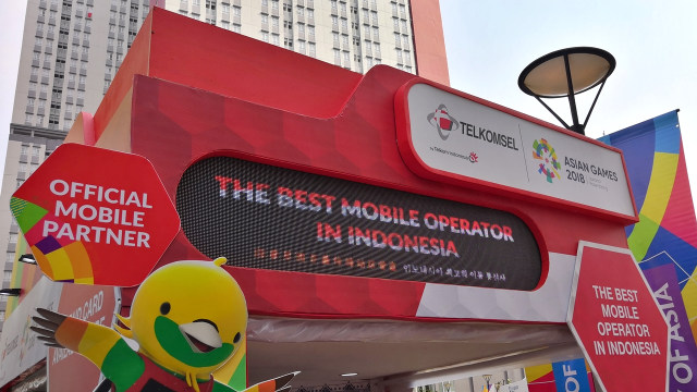 Booth Telkomsel di Asian Games 2018. (Foto: Bianda Ludwianto/kumparan)