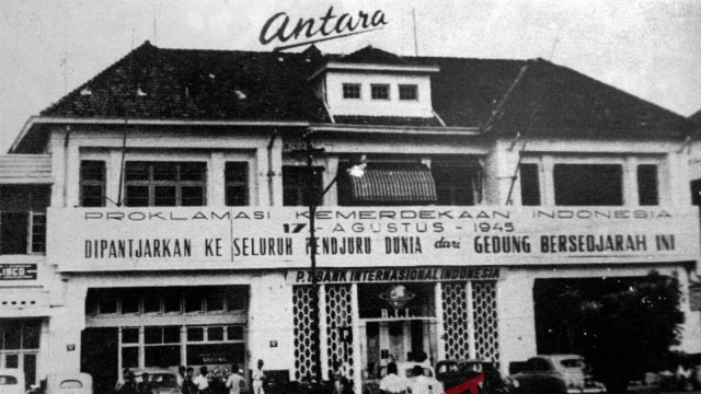Gedung Antara pada Tahun 1945, Jakarta, Rabu (15/8/2018). (Foto: ANTARA FOTO/ IPPHOS)