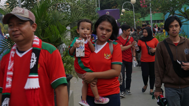 Suasana Stadion Patriot jelang pertandingan Indonesia vs Palestina, Rabu (15/8). (Foto: Fanny Kusumawardhani/kumparan)