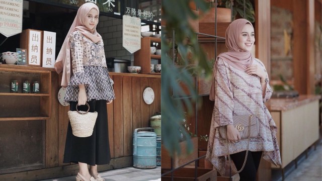 OOTD Kain Indonesia ala Selebgram Hijab: Aghnia Punjabi (Foto: Instagram @aghniapunjabi)