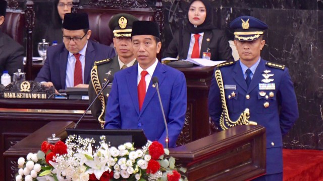 Presiden Jokowi di Sidang Tahunan MPR 2018 (Foto: Dok. Biro Pers Setpres/Agus Suparto)