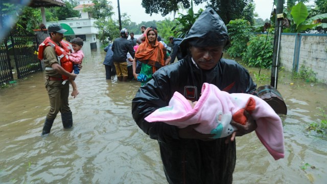 Bencana banjir landa Kerala, India (Foto: AFP)