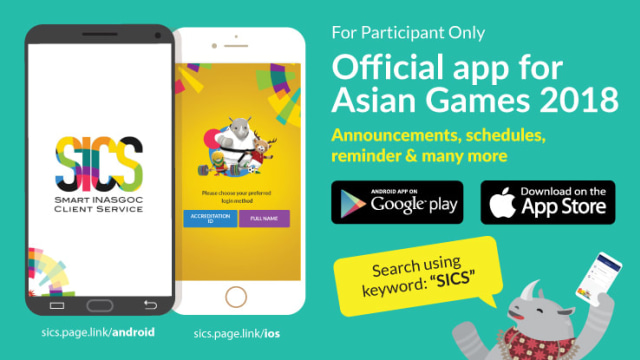 Aplikasi Asian Games 2018 untuk Atlet. (Foto: Screenshot Aplikasi Asian Games 2018 untuk Atlet)