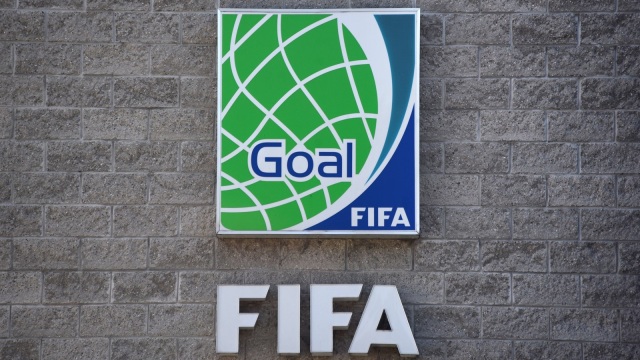 Logo FIFA di Guatemala City, Guatemala. (Foto: AFP/Johan Ordonez)