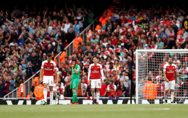 Arsenal tuai kekalahan 0-2 dari Manchester City. (Foto: Reuters/John Sibley)