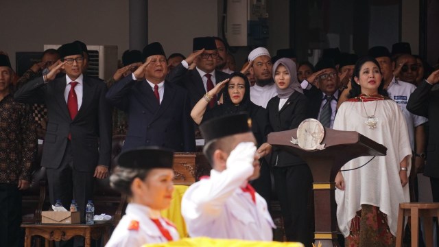 Upacara Peringatan HUT RI di Universitas Bung Karno, Jakarta, Jumat (17/8/2018). (Foto: Nugroho Sejati/kumparan)