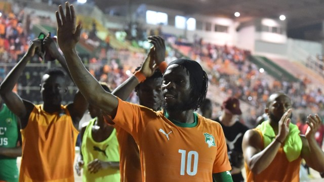Gervinho bersama Timnas Pantai Gading. (Foto: ISSOUF SANOGO / AFP)