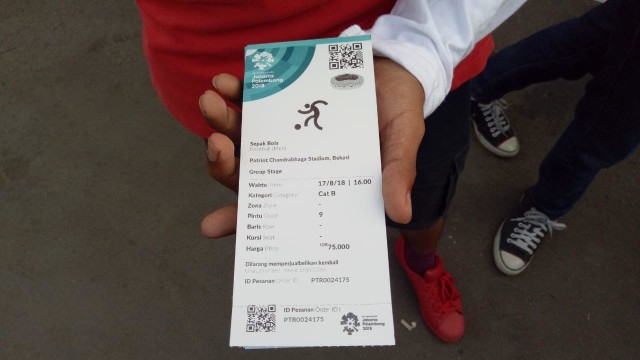 Tiket Asian Games cabor sepak bola. (Foto: kumparan/Alan Kusuma)