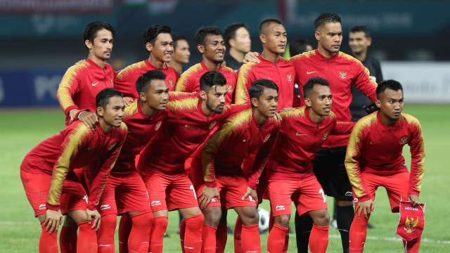 Timnas Indonesia U-23 jelang laga melawan Palestina. (Foto: ANTARA/INASGOC/Charlie)