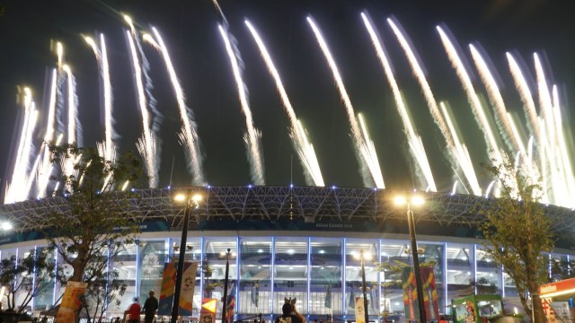 Stadion Utama GBK saat pembukaan Asian Games 2018. (Foto: Kumparan/ Nugroho Sejati)