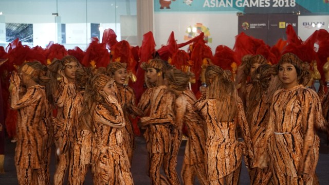 Para penampil yang mengisi acara pembukaan Asian Games 2018. (Foto: Kumparan/ Nugroho Sejati)