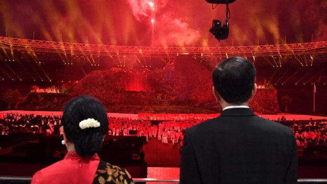 Jokowi pada acara opening ceremony Asian Games 2018. (Foto: dok. Biro Pers Setpres)