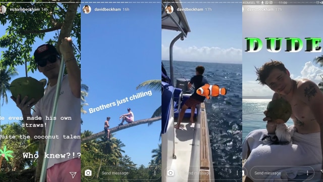 Keseruan keluarga Beckham liburan di Bali (Foto: Instagram @victoriabeckham @davidbeckham)