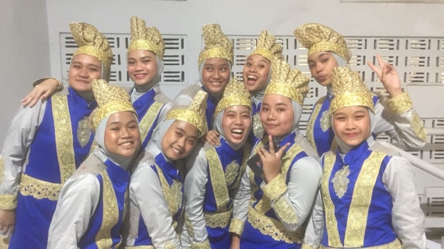 Perwakilan SMA Islam Dian Didaktika Depok yang jadi penari  Ratoh Jaroe pada pembukaan Asian Games 2018 di Gelora Bung Karno (Foto: Dok: Ayasha Waznah Hamidi)