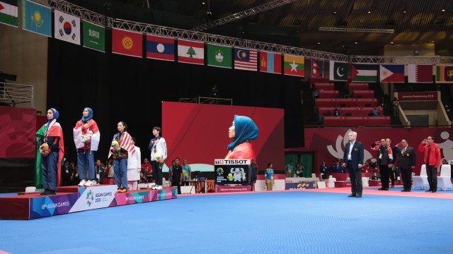 Defia Rosmaniar meraih medali emas cabang olahraga Taekwondo. (Foto: Dok. Tim CDM)