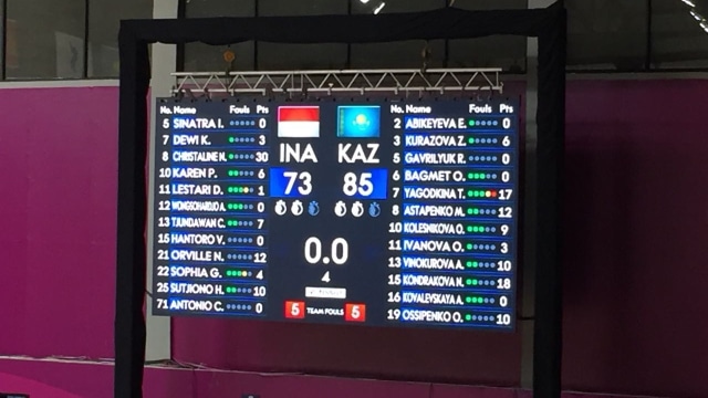 Pertandingan Basket Putri Asian Games 2018 antara Indonesia vs Kazakhstan. (Foto: kumparan/Sandy Firdaus)