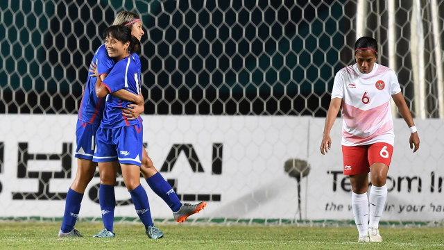 Timnas Sepak Bola Putri Indonesia takluk dari Taiwan. (Foto: ANTARA/INASGOC/Zabur Karuru)