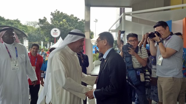 Ketua OCA, Sheikh Fahad Al-Sabah, di MPC Asian Games. (Foto: Aditia Rijki/kumparan)
