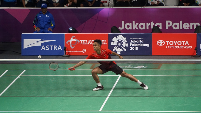 Anthony Sinisuka Ginting atlet bulu tangkis asal Indonesia pada ajang Asian Games 2018, Senin (20/8/18). (Foto: Fanny Kusumawardhani/kumparan)