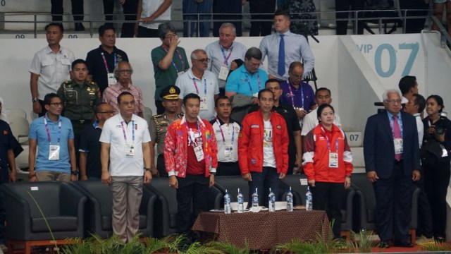 Asian Games 2018, Presiden RI Jokowi, Imam Nahrawi Menpora, Menko PMK Puan Maharani, Akuatik