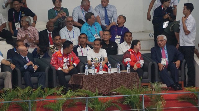 Asian Games 2018, Presiden RI Jokowi, Imam Nahrawi Menpora, Menko PMK Puan Maharani, Akuatik