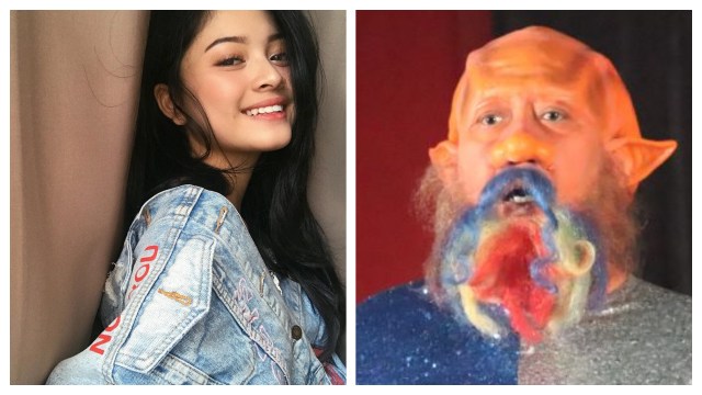 Yoriko Angeline dan Indro 'Warkop'. (Foto: Instagram @yorikooangln_ / Munady.)