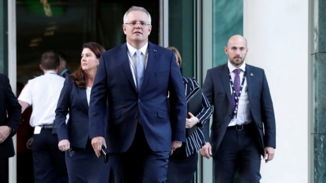 Menteri Keuangan Australia Scott Morrison terpilih jadi PM baru Australia. (Foto: Reuters/Marcos Brindicci/File Photo)