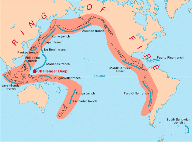 Wilayah Cincin Api Pasifik (Foto: USGS via Wikimedia Commons)