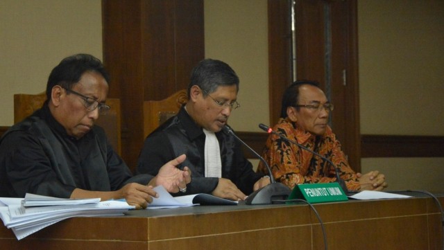 Sidang permohonan PK (peninjauan kembali) mantan Menteri ESDM, Jero Wacik di Pengadilan Tipikor, Jakarta, Senin (27/08/2018). (Foto: Nadia K Putri)