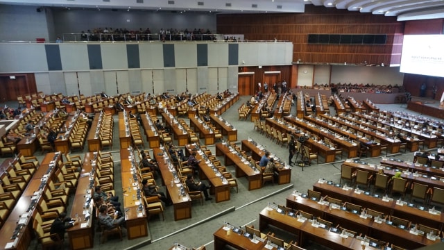 Suasana rapat paripurna ke-2 DPR RI masa persidangan VI tahun sidang 2017-2018 di Gedung DPR RI, Kompleks Parlemen, Jakarta Selatan (28/8/2018). (Foto: Iqbal Firdaus/kumparan)