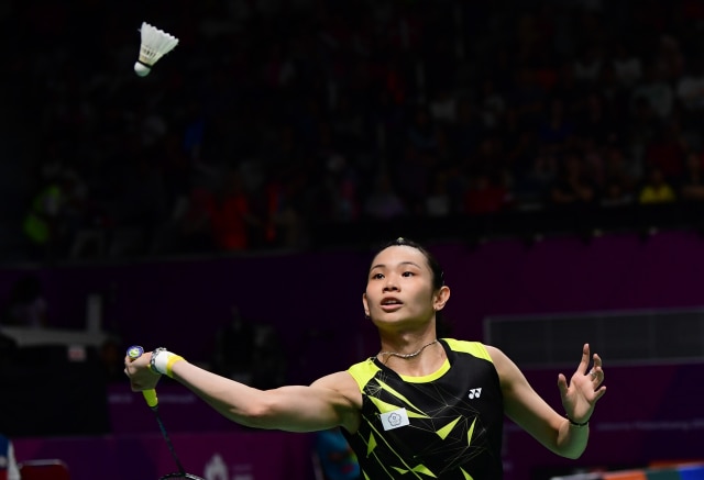 Tai Tzu-ying di laga semifinal tunggal putri. (Foto: SONNY TUMBELAKA / AFP)