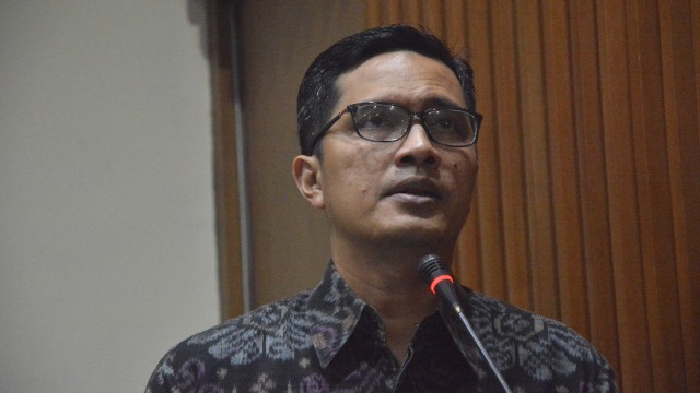 Juru Bicara KPK, Febri Diansyah di Gedung KPK, Jakarta, Rabu (29/08/2018). (Foto: Nadia K Putri)