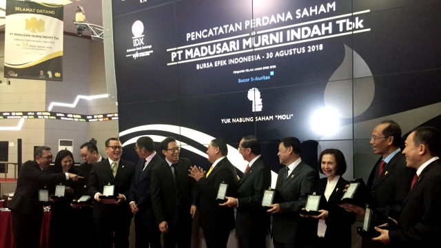 PT Madusari Murni Indah Tbk telah resmi menjadi angggota Bursa Efek Indonesia (BEI) ke 34 pada tahun ini. (Foto: Selfy Sandra Momongan/kumparan)