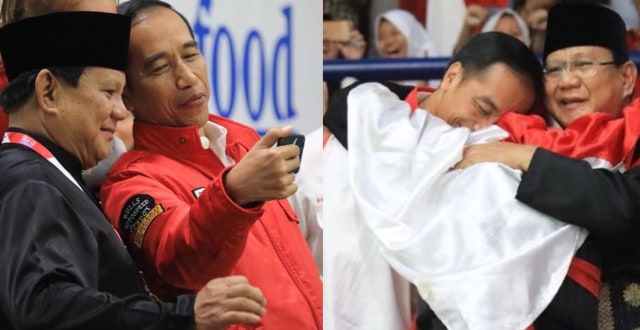 Beda Gaya Jokowi dan Prabowo Tanggapi Momen Pelukan Hanifan