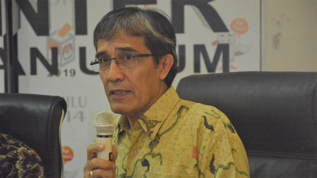 Mantan Komisioner KPU, Hadar Nafis Gumay di acara diskusi Penyerahan Petisi Tolak Dukungan Koruptor Nyaleg, di Gedung KPU RI, Jakarta, Jumat (31/08/2018). Foto: Nadia K. Putri