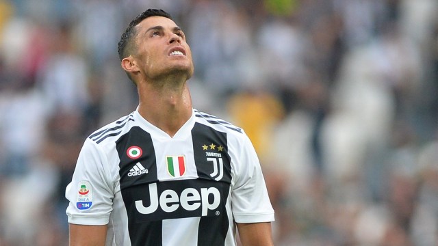 Ronaldo pada pertandingan antara Juventus dan Lazio. (Foto: Reuters/Massimo Pinca)