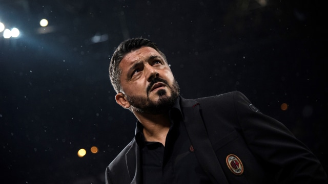 Gattuso di laga AC Milan vs AS Roma. (Foto: MARCO BERTORELLO / AFP)