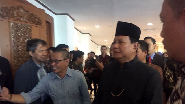 Prabowo hadiri Seminar Nasional Paradoks Indonesia di Hotel Sahid, Sudirman, Sabtu (1/9/2018). (Foto: Ricad Saka/kumparan)