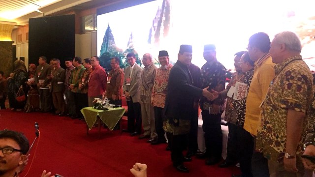 Prabowo hadiri Seminar Nasional Paradoks Indonesia di Hotel Sahid, Sudirman, Sabtu (1/9/2018). (Foto: Ricad Saka/kumparan)