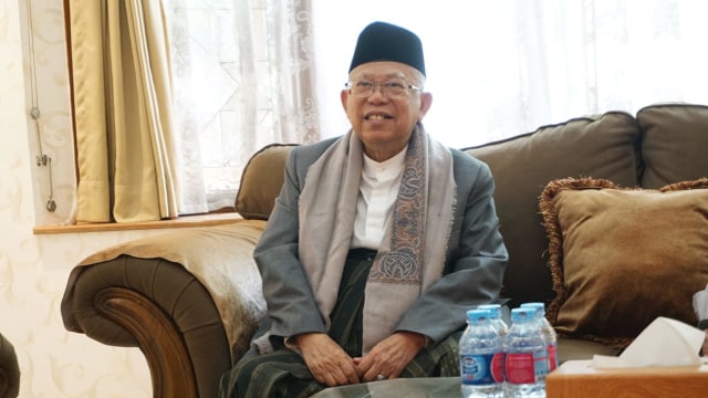 Ma'ruf Amin di rumah Cemara, Sabtu (1/9/2018). (Foto: Jamal Ramadhan/kumparan)