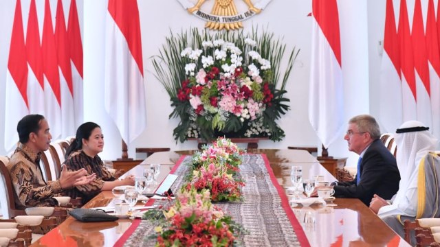 Jokowi terima Presiden IOC dan OCA di Istana Bogor, Sabtu (1/9/2018). (Foto: Dok. Biro Pers Setpres)