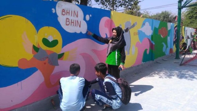 Mural Siswa Sma Negeri 1 Kalitidu Bojonegoro Kumparan Com